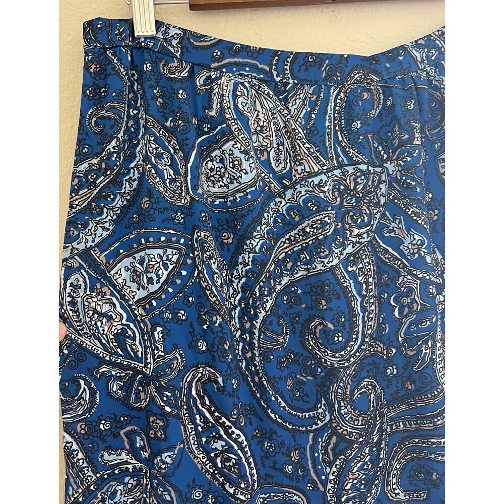 Modern Boho Paisley Tiered Midi Skirt Sz 10 Blue Soft Flow | Outerknown - Picture 9 of 11